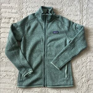 Patagonia Heathered Mint Green Full-Zip Fleece Jacket
